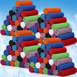 BBTO 400 Pcs 32 x 12 Inch Microfiber Ice Towel, Cooling Cold Towel for Neck and Face Breathable Chilly for Yoga, Sport, Gym, Workout, Camping and More Activities (Multicolor)