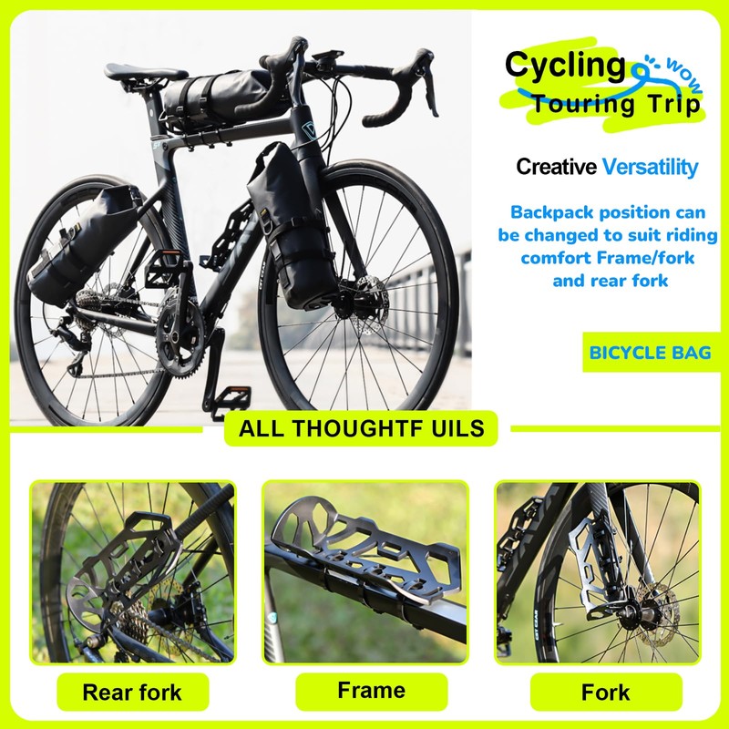 Desing Wish 2PCS 8L Bike Front Fork Bag Waterproof Bike