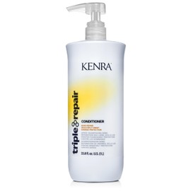Kenra Triple Repair Conditioner | Targets & Repairs Weak or Broken Bonds | Split Ends | Damaged Hair | Bond Builder | Sulfate-Free | 33.8 fl. oz.