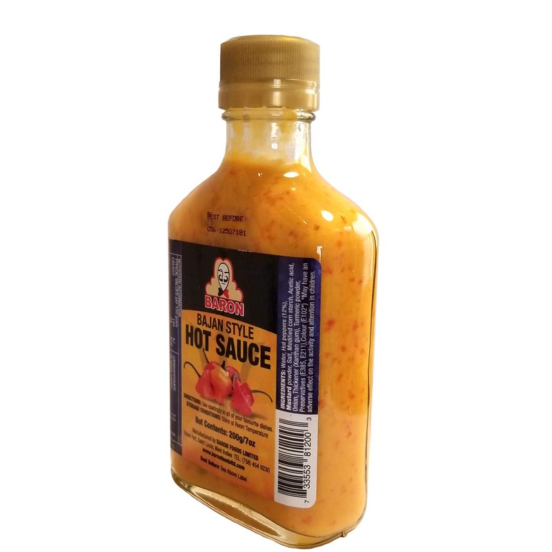 Baron Bajan Style Hot Sauce 7 Ounces (200 grams)