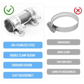 Auspuffschelle Rohrverbinder Doppelschelle Auspuff Abgasanlage Φ45mm/120mm Schellen Klemmen mit Doppelschelle Auspuffrohrklemme für Auspuffrohr Universal 45 mm