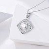 SISGEM Genuine Diamond Love Knot Necklace in S925 Sterling Silver