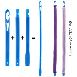 Pack of 40 Hair Rollers Spiral Curls, DIY Curlers Overnight No Heat with Styling Hooks, Curlers Rollers, Hair Styling Tools for Women (Purple and Pink, 55 cm)