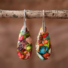 Unbranded Sea Sediment Women Boho Dangle Healing Reiki Chakra Protection Earrings Gifts