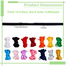 AHANDMAKER 56 Yards 14 Colors Maxi Piping Bias Tape with Welting Cord 0.43 Inch Wide Upholstery Piping Trim Fabric Edge Trim for Sewing Project Cushions Home Decoration Webbing Garment Christmas