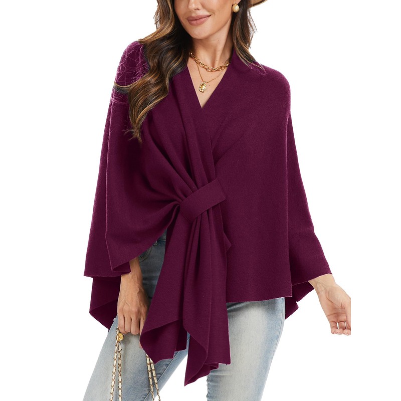 Moss Rose Womens Elegant Shawl Wraps Soft Open Front Poncho