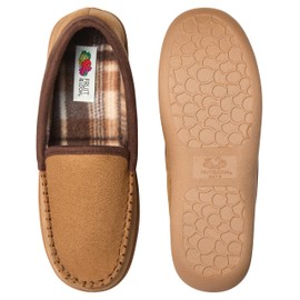 Fruit of the Loom Men's Microsuede Venetian Slipper, TAN, 11-12