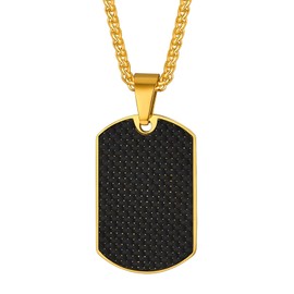 Vintage Dog Tag Necklace for Men 18K Gold Plated Metal Steel Jewelry Father's Day Gift