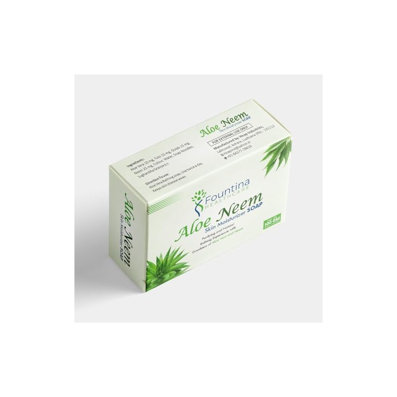 FOUNTINA Neem Aloe Skin Moisturizing Soap, 100 G