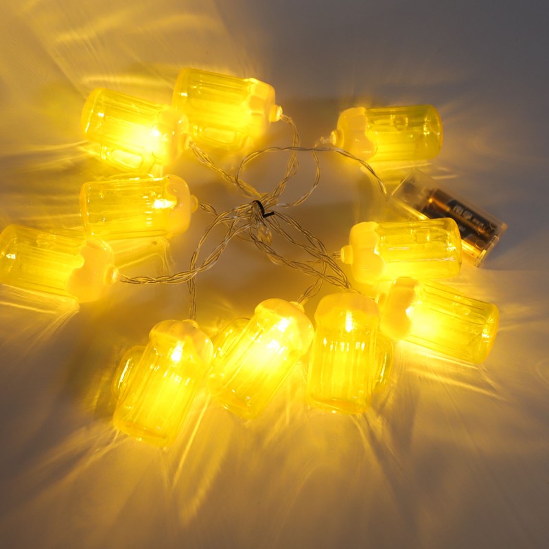 2pcs Beer String Lights 6.5ft 10LED Holiday Party Decorative String
