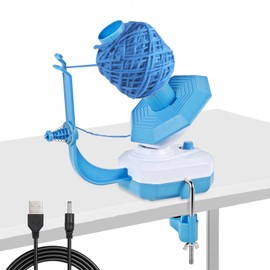 Fuerdich Electric Wool Roller, Wool Winder, Yarn Winder, Ball Winder, Wool Winding Machine, Rotating, Ball Winders for Yarn Collector, Blue