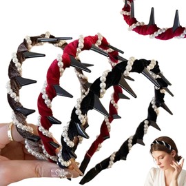 COTGOT 3 Pack Vintage High Cranium Artificial Pearl Hairband, 2025 New Elegant Pearls Headbands for Women Girls, Decorative Hair Bands Fashion Hair Accessories Gifts (White Pearl, One Size)