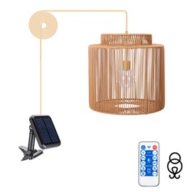 Solar Pendant Light Outdoor Hanging Lantern Solar Outdoor Chandelier with Remote Dimmable Waterproof Lantern Chandelier for Porch Patio Gazebo Garden Yard Decoration