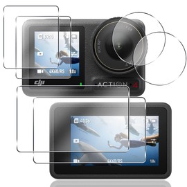 DJI Osmo Action 4 Glass Film for DJI Osmo Action 4 Film + 2 Camera Protective Film [Japan Asahi Glass Material 9H Strength] Compatible with DJI Action 4 Protective Film, Tempered Glass, High