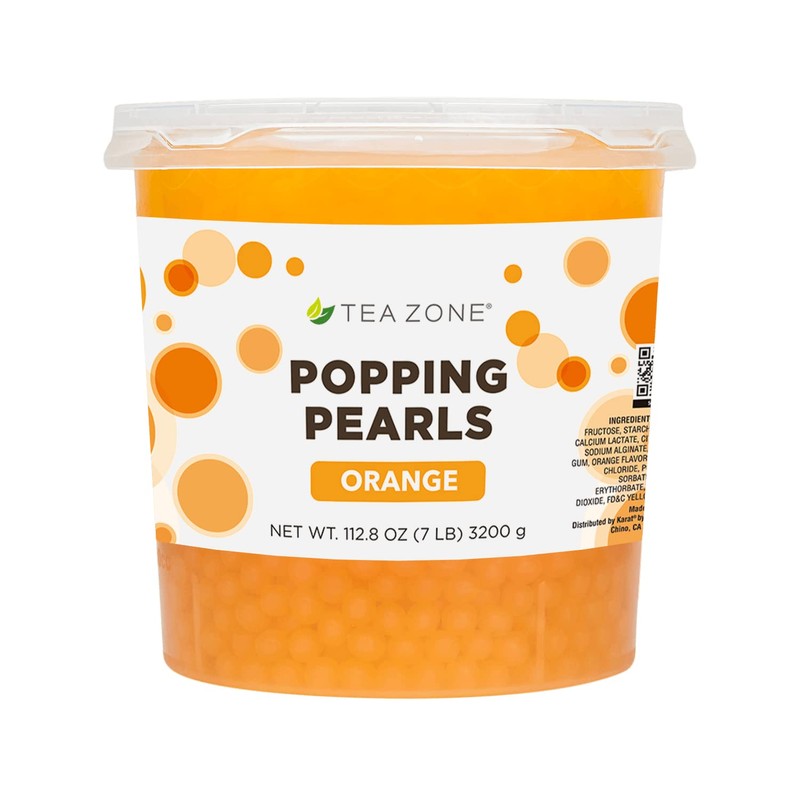 Tea Zone B2052 7 lbs Orange Popping Pearls for Boba