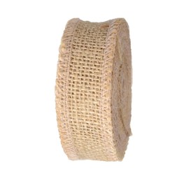 Yellow Ribbon Roll Jute Ribbon, Natural Jute Ribbon Yellow Linen Ribbon Roll Jute Craft Ribbon, Used for Gift Wedding Party Craft Gift Packaging (2.5cm)