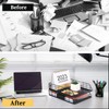 Tunnkit 2 Pack Stackable Letter Tray Paper Organizer, Metal Desk