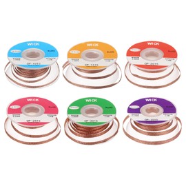 sourcing map Solder Wick Braid No-Clean Desoldering Wick Braid 0.04-0.14 Inch Width 5 Feet Length for Remove The Solder Electrical Components 1 Set