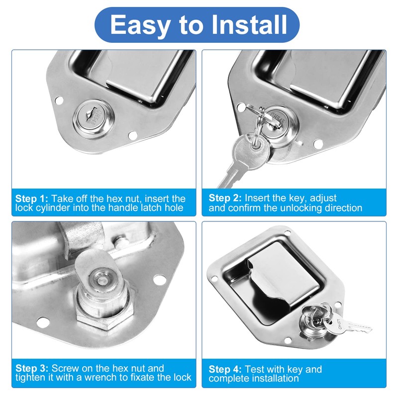 Sissinda Truck Tool Box Lock Replacement, 2 Pack Keyed Alike,