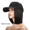 iLUU Short Bobo Synthetic Hair Extensions with Black Baseball Cap