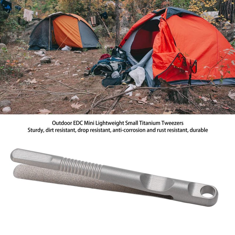 SPYMINNPOO Mini Keychain Tweezer, EDC Mini Keychain Tweezer Titanium Alloy