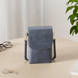 BOSTANTEN Crossbody Bag For Women Leather Small Crossbody Purse Cell Phone Wallet Purses Should Bag Blue
