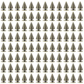 Favordrory 200 Sets 7mmx10mm Bronze Bullet Cone Spike and Stud Metal Screw Back for DIY Leather Crafts