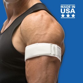 Cho-Pat Upper Arm Strap, Waterproof Swimmer's Arm Brace for Bicep and Tricep Tendonitis, Large, Made in the USA