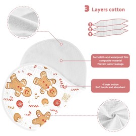 TEAMOMAS Christmas Gingerbread Man Candy Muslin Burp Cloths for Baby, Ultra-Absorbent and Soft Cotton, 4-Layer Baby Burping Cloths, Perfect for Newborns, Boys, and Girls, 2 Pack 373