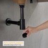 TSIBOMU Solid Brass Adjustable 1-1/4 Bottle Trap Without Overflow Drain