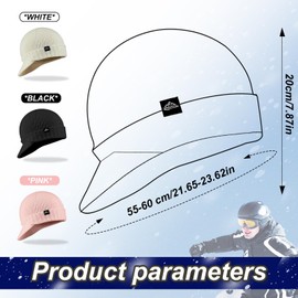 Andiker Beanie Hats for Women and Men, Soft Skin-Friendly Thermal Knitted Hats with Brim Simple Fashionable Winter Hat for Daily Use, black