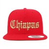 Trendy Apparel Shop Old English Chiapas Gold Embroidered Flatbill Snapback