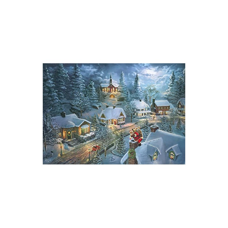 Schmidt Spiele 57529 Thomas Kinkade Christmas Motif, Santas Silent Night,