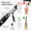 Vintorio Professional Waiters Corkscrew - Wine Key with Ergonomic Black