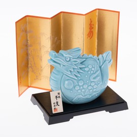 Seto Pottery Sha 2024 Zodiac Figurine Figurine Compact Dragon Dragon Tatsu New Year Decoration Blue Glazed Fukutatsu Honceladon Shoho Kiln 121