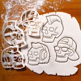 Set of 3 Rebel Skulls Cookie Cutters, 3 pieces - Bakerlogy