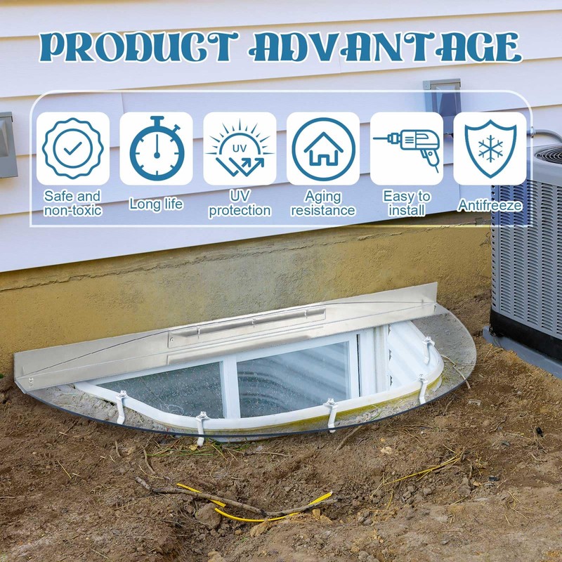 40" W x 17" L Sloped Heavy Duty Egress Window
