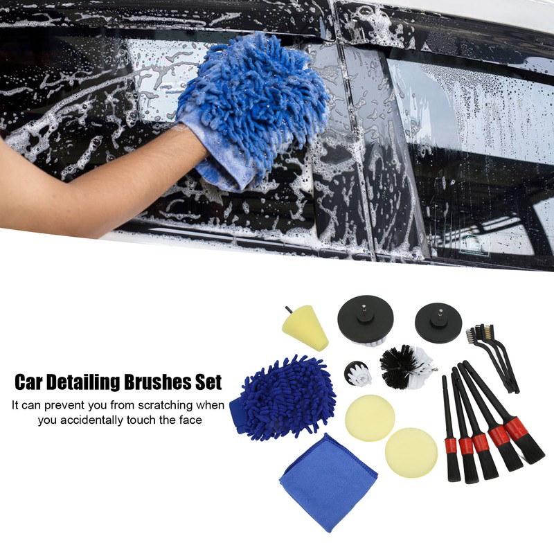 Car Detailing Brushes Set Flexibility Durable Soft Car Cleaning Brush