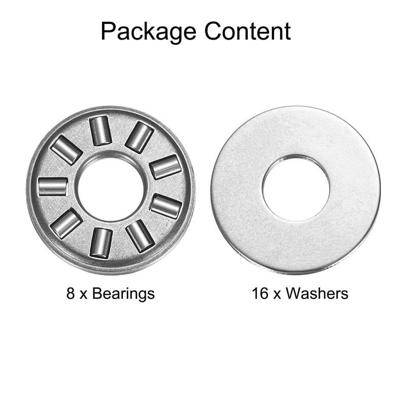 sourcing map TC411+2TRA Needle Roller Thrust Bearings with Bearing Washers,
