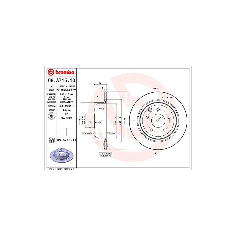 Par Discos Solidos Traseros BREMBO Compatible con Nissan Sentra 1.8L