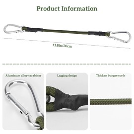 4PCS Short bungee cords with hooks, 30cm Φ 8mm short elastic bungee cords, suitable for securing luggage, bicycles, camping tents, and heavy-duty elastic cords for cars.