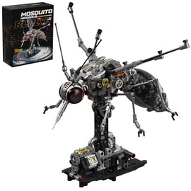Mosquito Building Block Toy – Hand-Crank Moving Wings & Abdomen Model Kit, STEM DIY Construction Set Great Birthday Idea for Teens & Adults