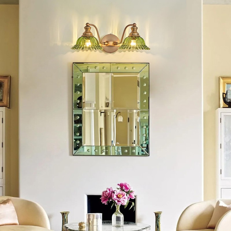 XIEDUN Green 2 Light Vanity Light Bathroom Light Vintage Bathroom