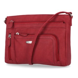 MultiSac Women's Summerville East West Crossbody Bag Cross Body, Garnet, One Size