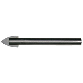 Cle-Line C20720 Glass and Tile Carbide-Tipped Specialty Drill, High Speed Steel with Carbide Tip, Bright Finish, Straight Shank, 60-Degree Radial Point, 1/4" Drill Diameter