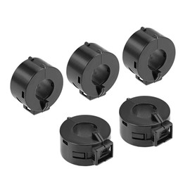 sourcing map Ferrite Core Ring Clip RFI EMI Noise Reduction Fliter Cable Clamp Black 15mm Pack of 5
