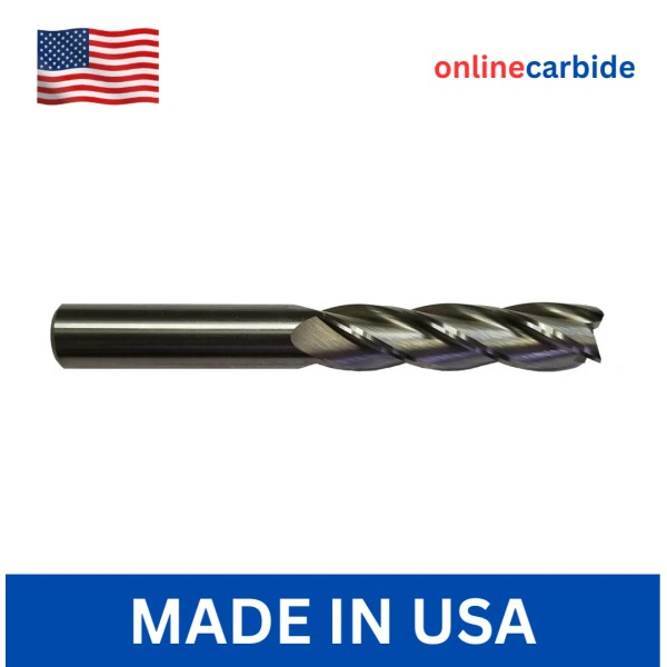 ONLINECARBIDE 1/2" Solid Carbide End Mill – 4 Flute Extra
