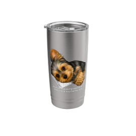 High Maintenance Higher Cuteness Yorkie Puppy Love Meme Stainless Steel Insulated Tumbler