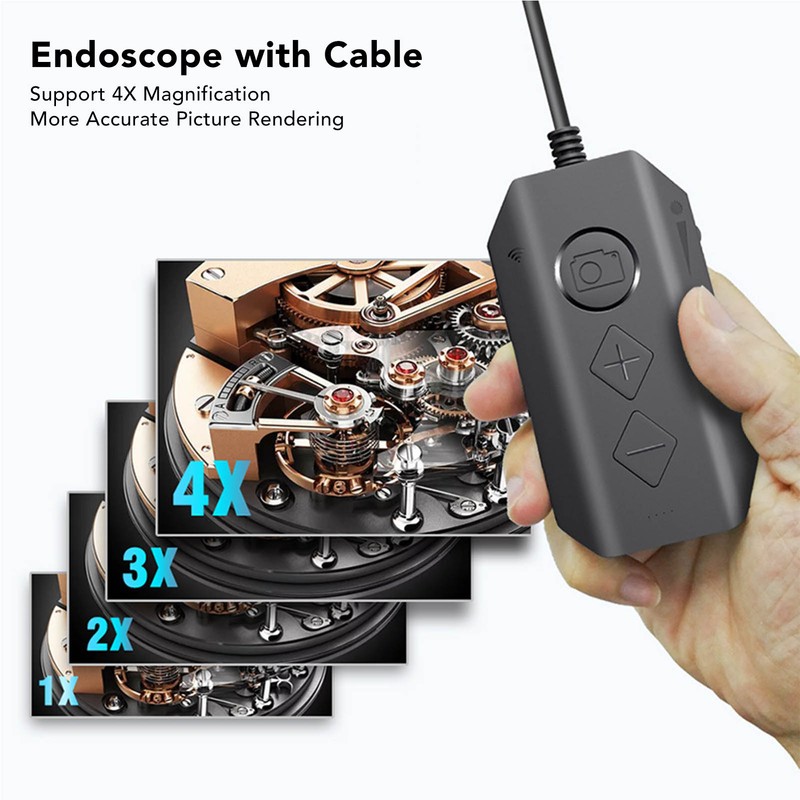 WiFi Endoscope with 6 LED Lights 1080P HD 3.9mm Lens