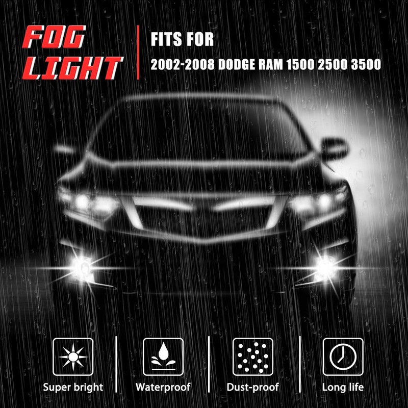 A ABIGAIL Driving Fog Lights Lamps Replacement for 2002-2008 Dodge